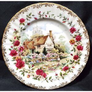 Royal Albert OCR Old Country Roses Cottage SALAD PLATE 8.25"dia girl with geese